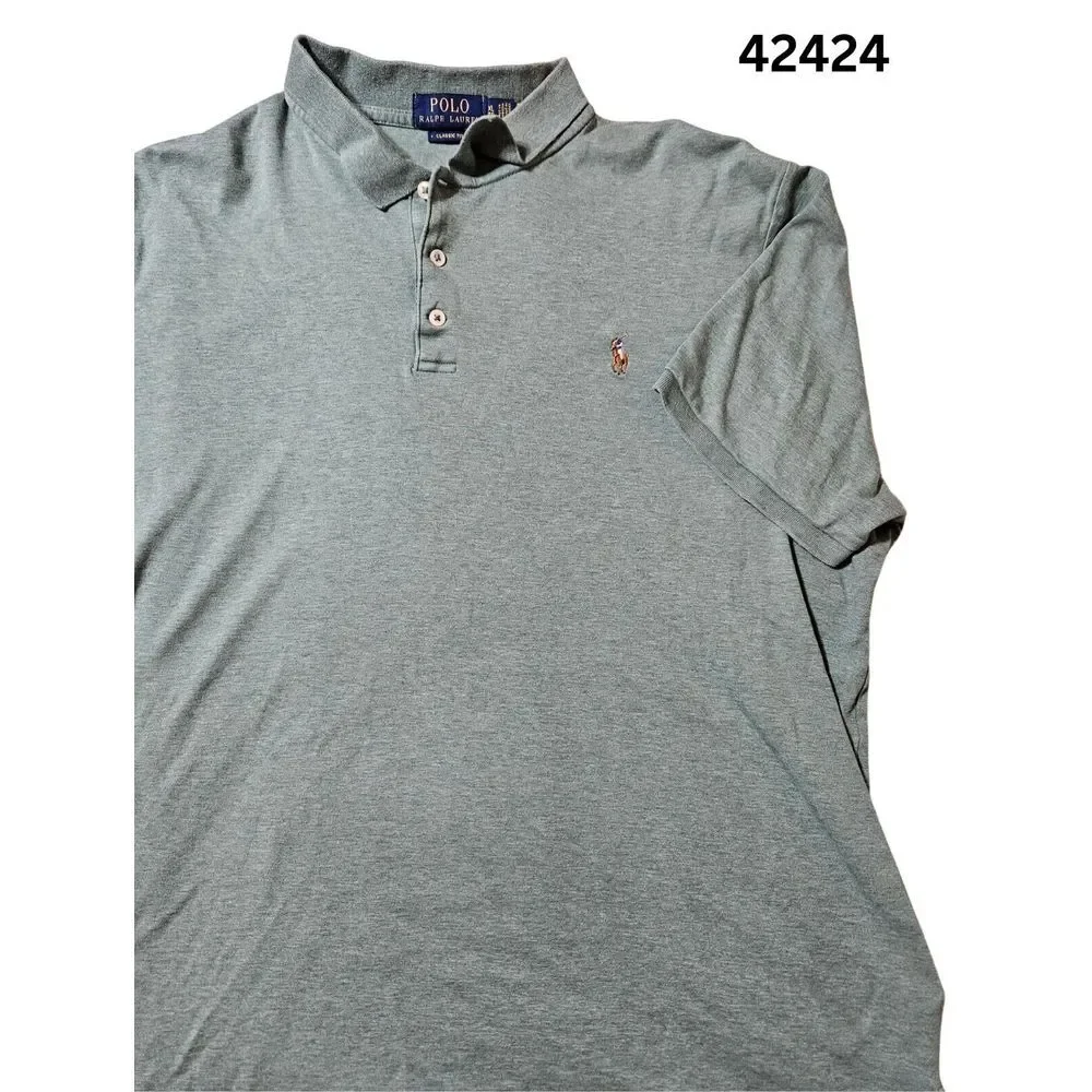 Polo‎ Ralph Lauren Classic Fit Short Sleeve Polo Pony Green Cotton Men's Size XL